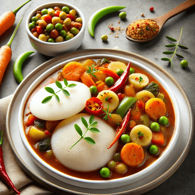 Appam with Vegetable Stew